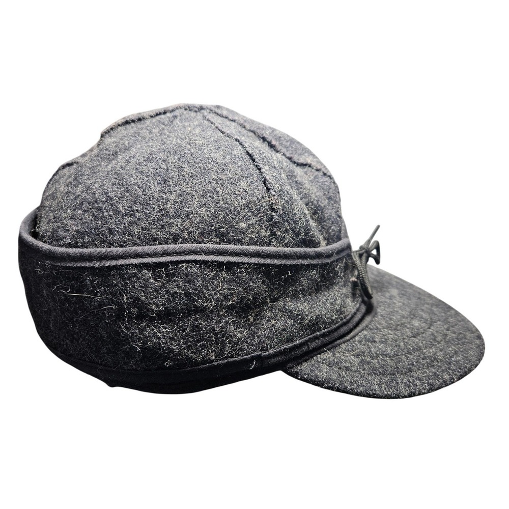 Stormy Kromer The Original Cap Charcoal Gray Wool Winter Hat Mens Size 7 1/8 USA